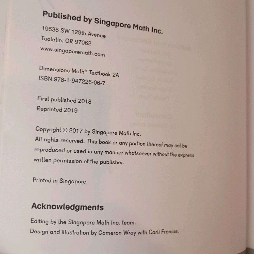 Dimensions Math Student Textbook 2A Trade Paperback Singapore Math - Picture 7 of 9